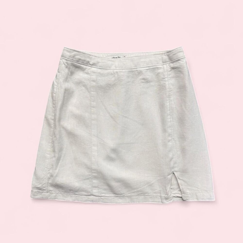 Abercrombie & Fitch Women's White Linen Blend Mini Skirt